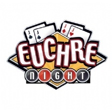 Euchre Night with cards in the background